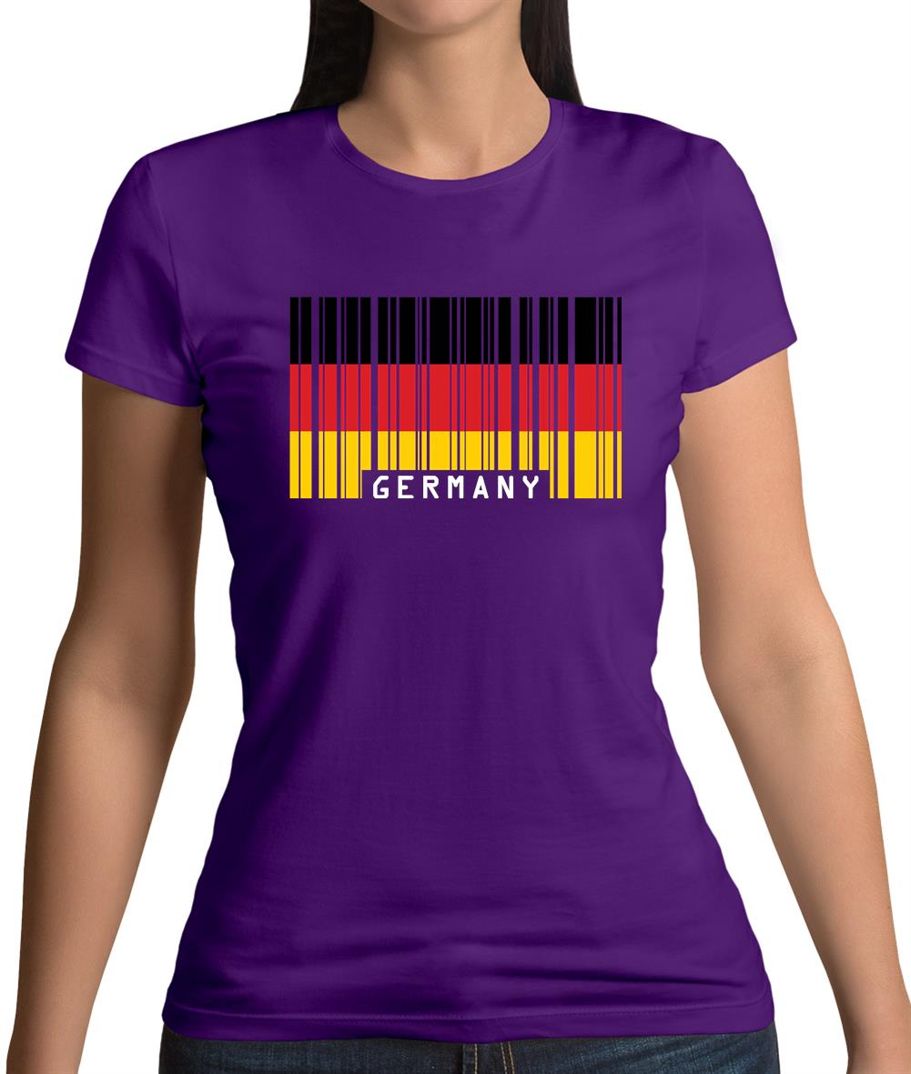 Germany Barcode Style Flag Womens T-Shirt Germany Barcode Style Flag Womens T-Shirt