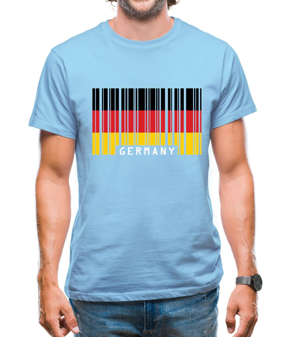 Germany Barcode Style Flag Mens T-Shirt Germany Barcode Style Flag Mens T-Shirt