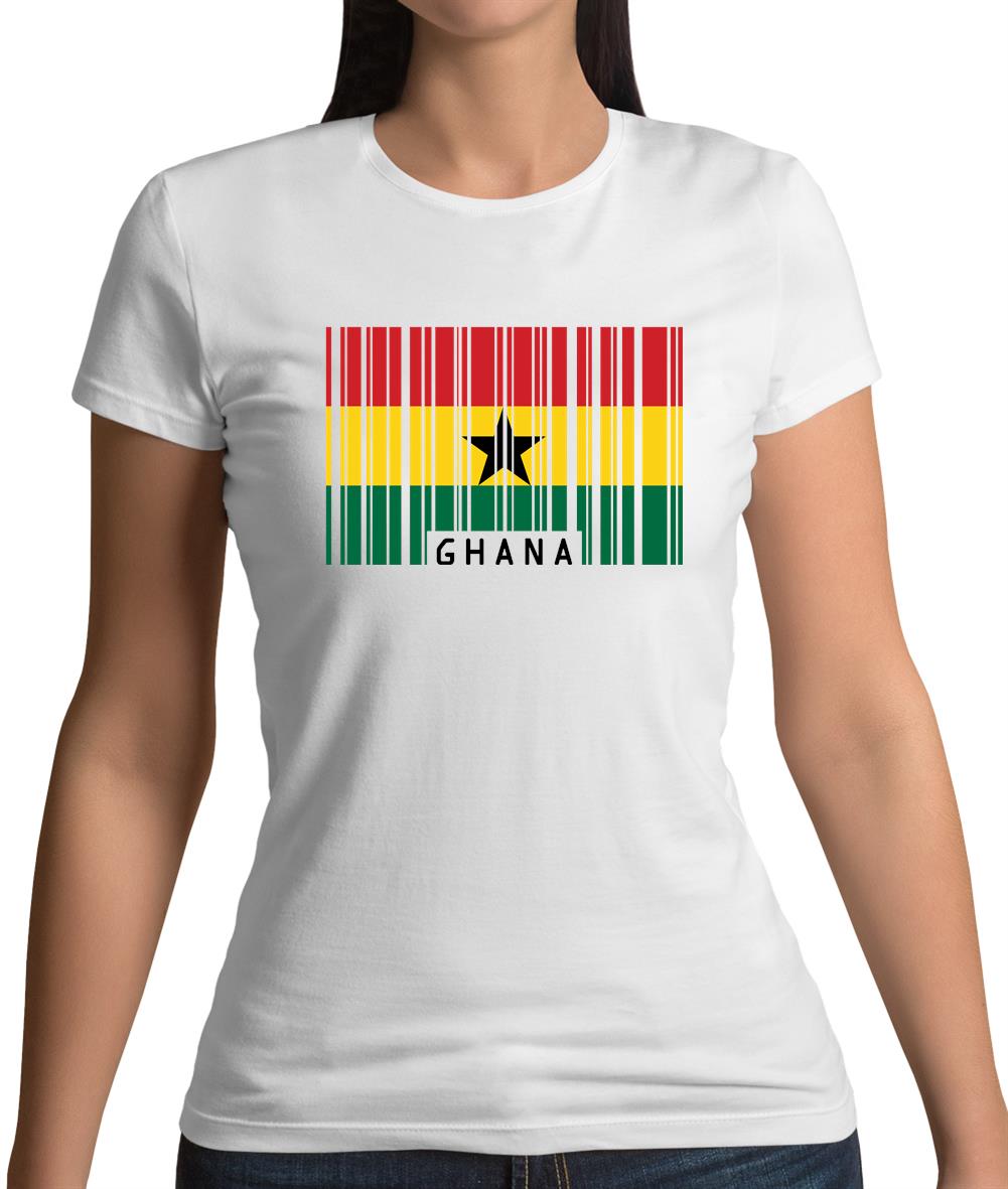Ghana Barcode Style Flag Womens T-Shirt Ghana Barcode Style Flag Womens T-Shirt