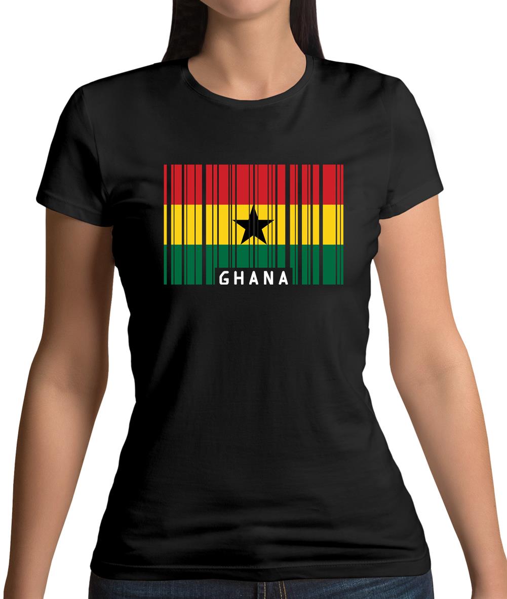 Ghana Barcode Style Flag Womens T-Shirt Ghana Barcode Style Flag Womens T-Shirt