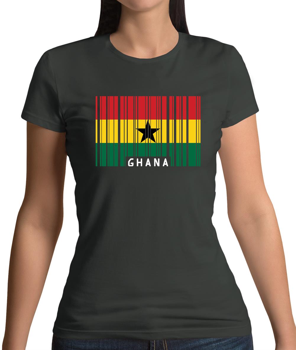 Ghana Barcode Style Flag Womens T-Shirt Ghana Barcode Style Flag Womens T-Shirt