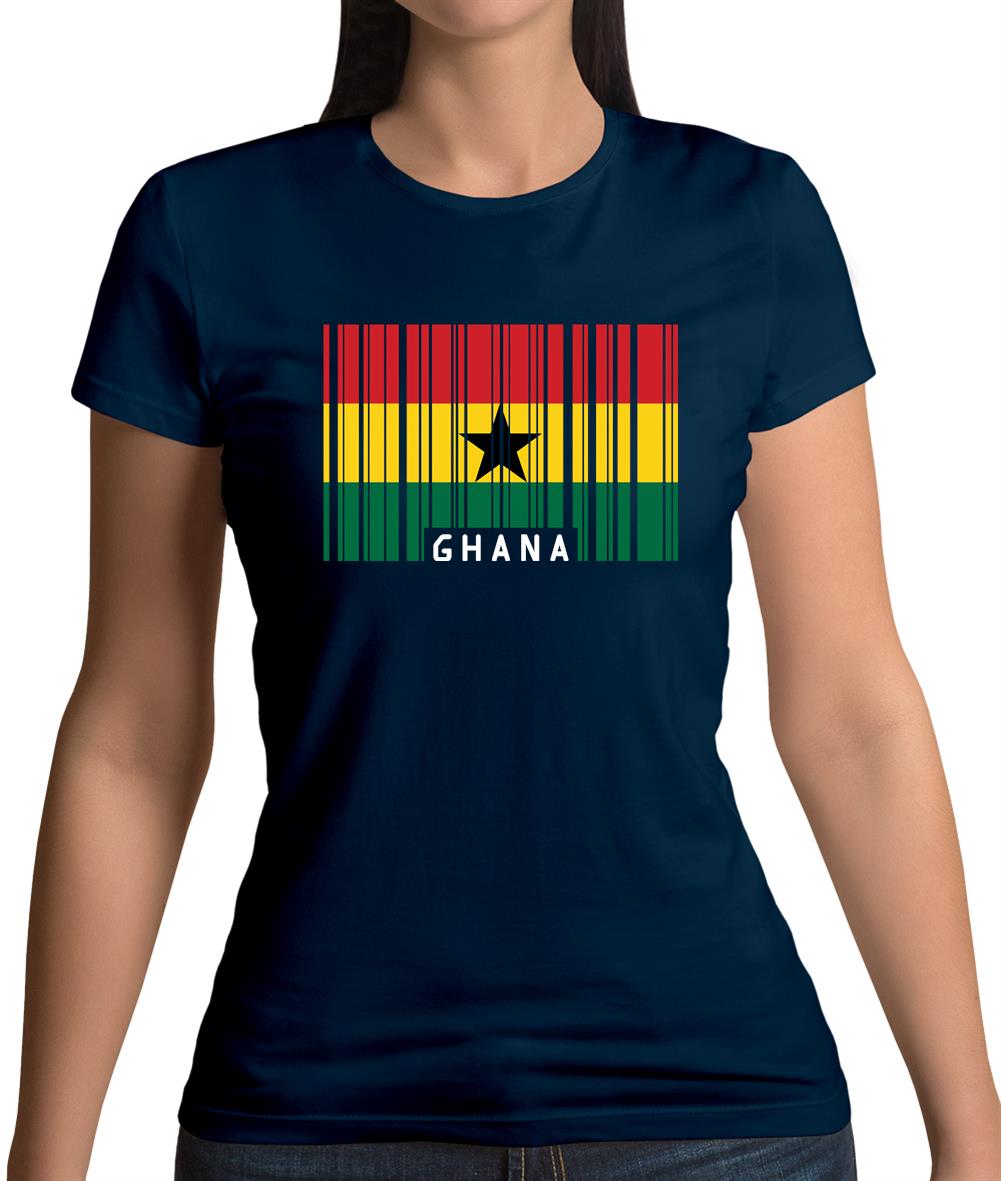 Ghana Barcode Style Flag Womens T-Shirt Ghana Barcode Style Flag Womens T-Shirt