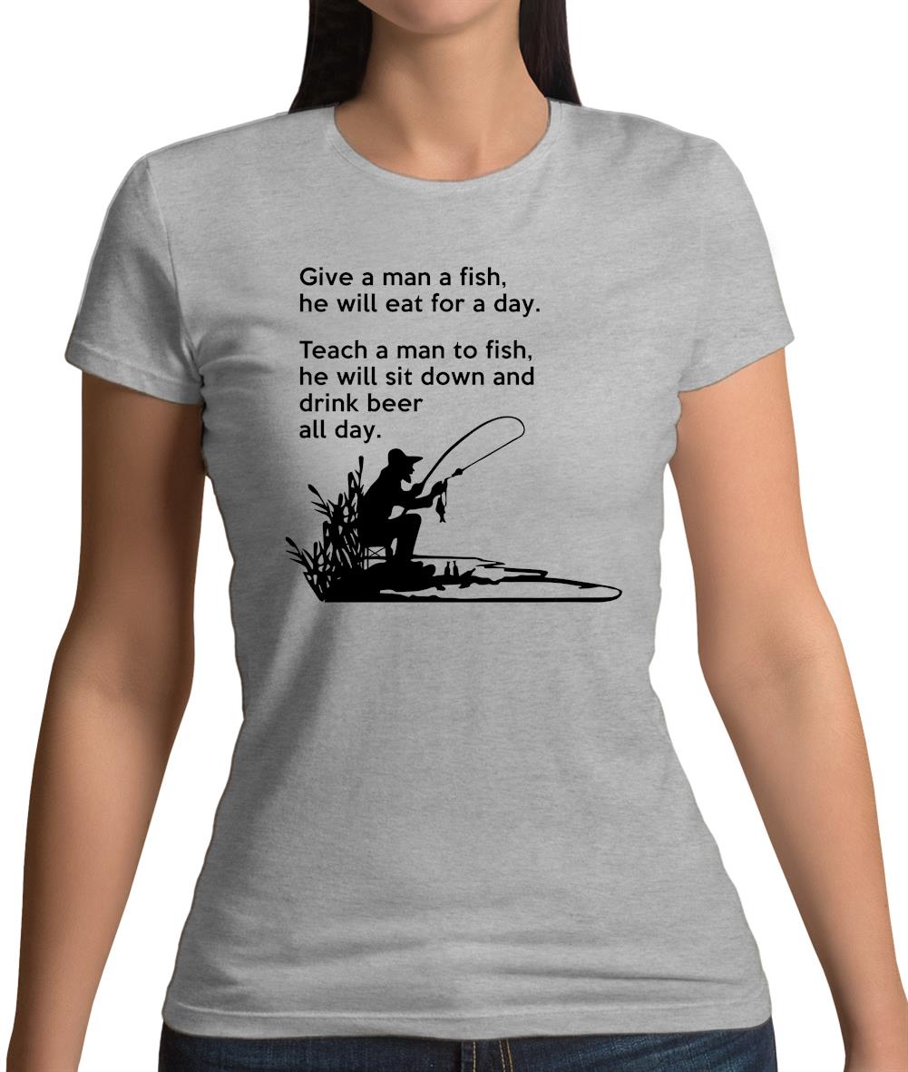 Fishing He'Ll Drink Beer All Day Womens T-Shirt Fishing He'Ll Drink Beer All Day Womens T-Shirt
