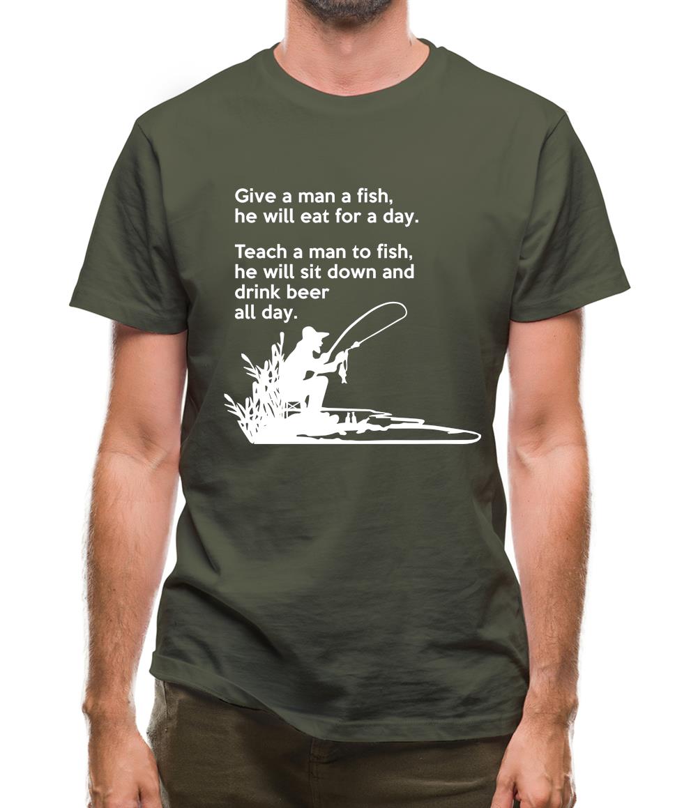 Fishing He'Ll Drink Beer All Day Mens T-Shirt Fishing He'Ll Drink Beer All Day Mens T-Shirt