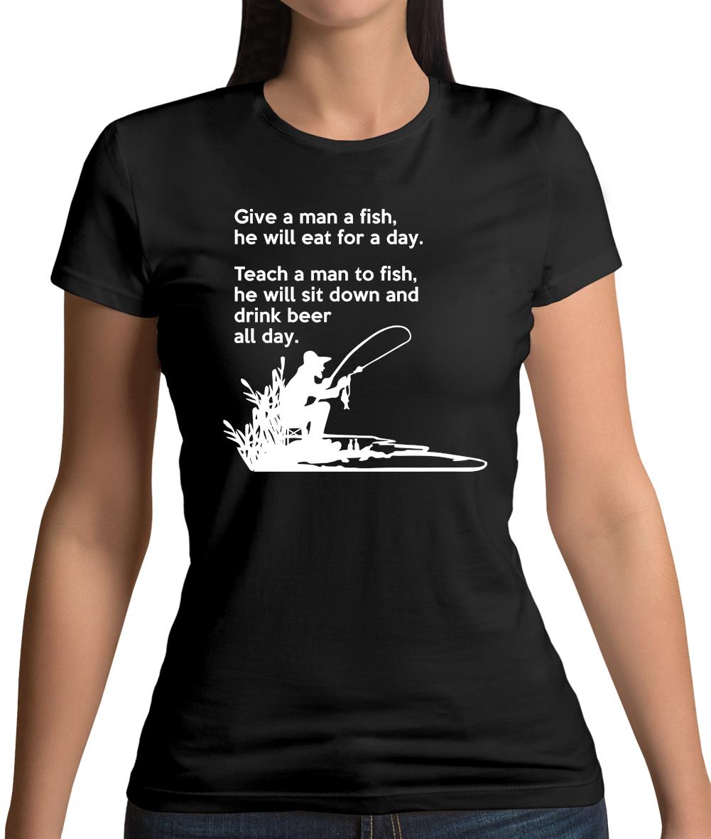 Fishing He'Ll Drink Beer All Day Womens T-Shirt Fishing He'Ll Drink Beer All Day Womens T-Shirt