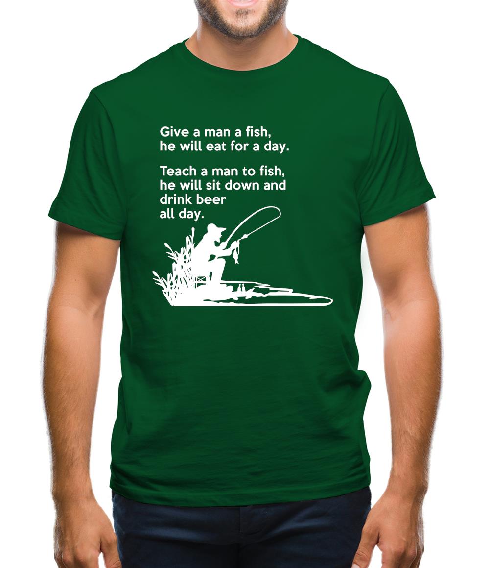 Fishing He'Ll Drink Beer All Day Mens T-Shirt Fishing He'Ll Drink Beer All Day Mens T-Shirt