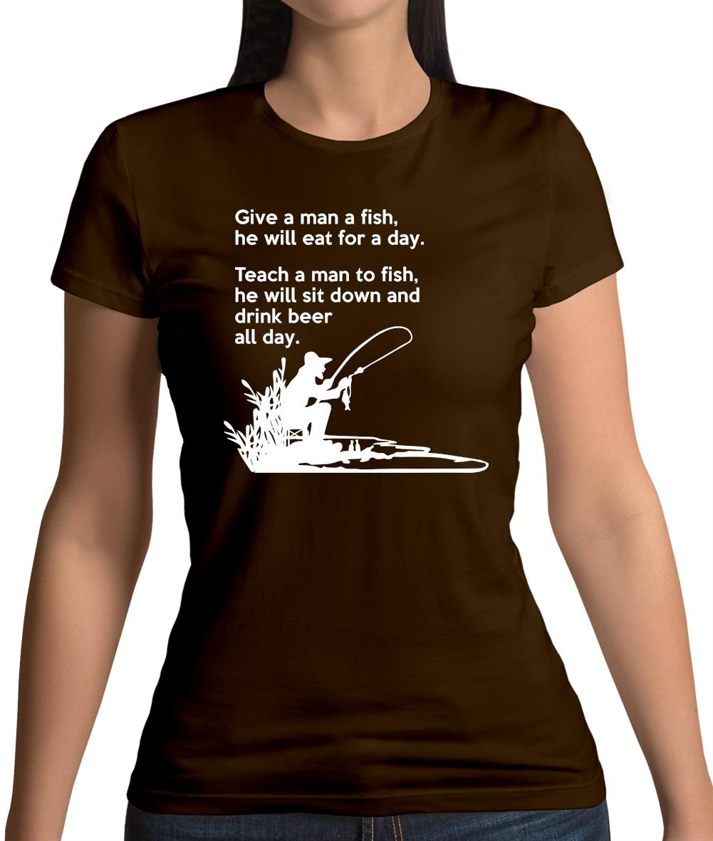 Fishing He'Ll Drink Beer All Day Womens T-Shirt Fishing He'Ll Drink Beer All Day Womens T-Shirt