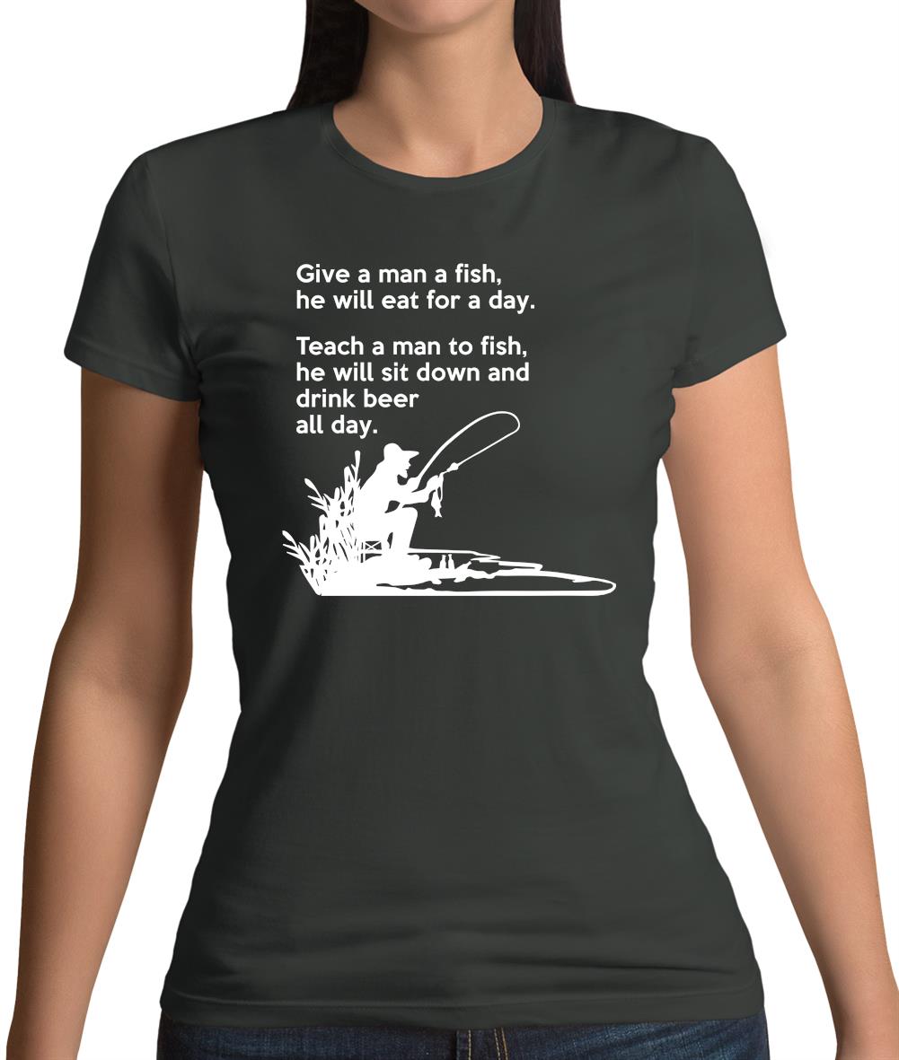 Fishing He'Ll Drink Beer All Day Womens T-Shirt Fishing He'Ll Drink Beer All Day Womens T-Shirt