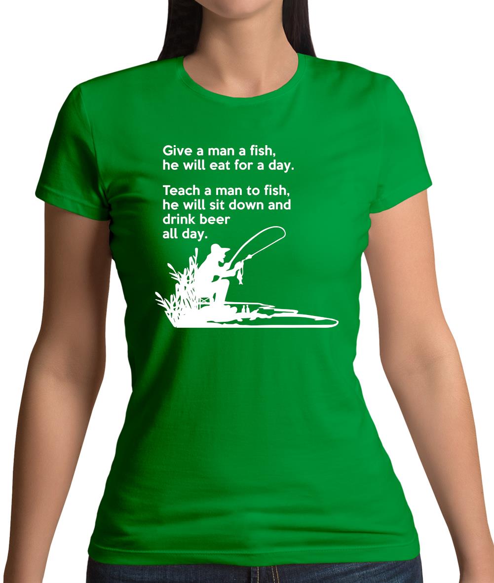 Fishing He'Ll Drink Beer All Day Womens T-Shirt Fishing He'Ll Drink Beer All Day Womens T-Shirt