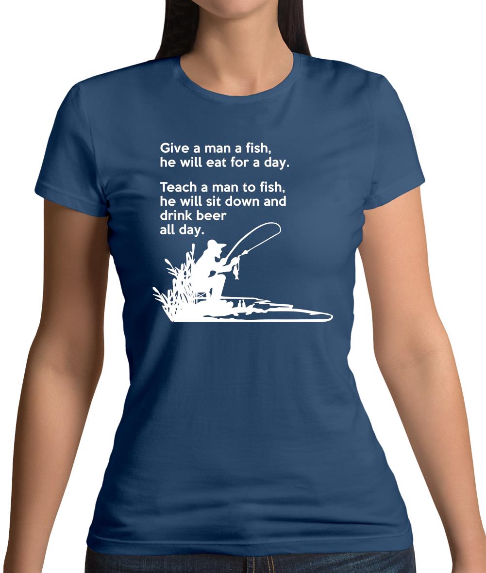 Fishing He'Ll Drink Beer All Day Womens T-Shirt Fishing He'Ll Drink Beer All Day Womens T-Shirt