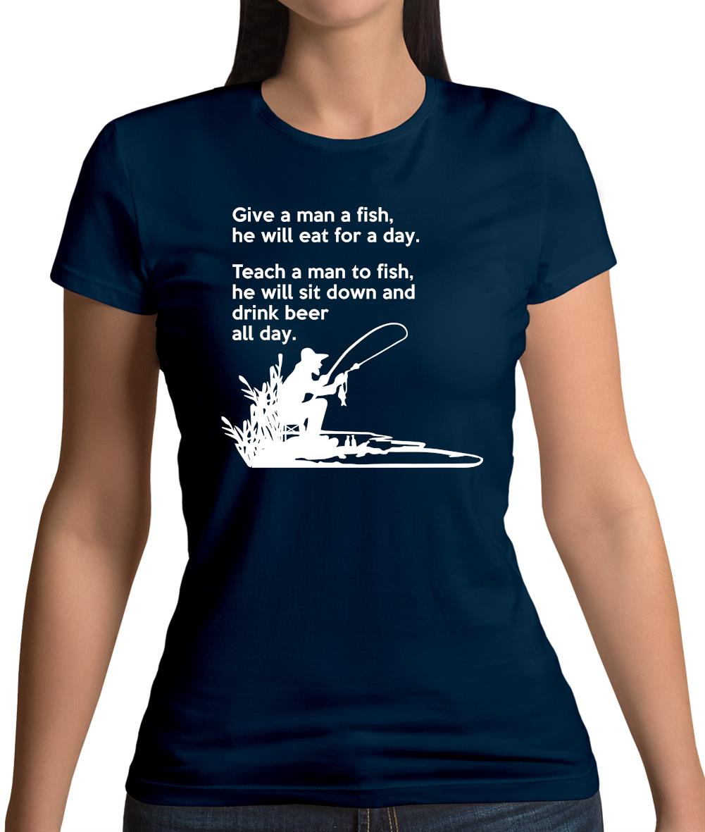 Fishing He'Ll Drink Beer All Day Womens T-Shirt Fishing He'Ll Drink Beer All Day Womens T-Shirt