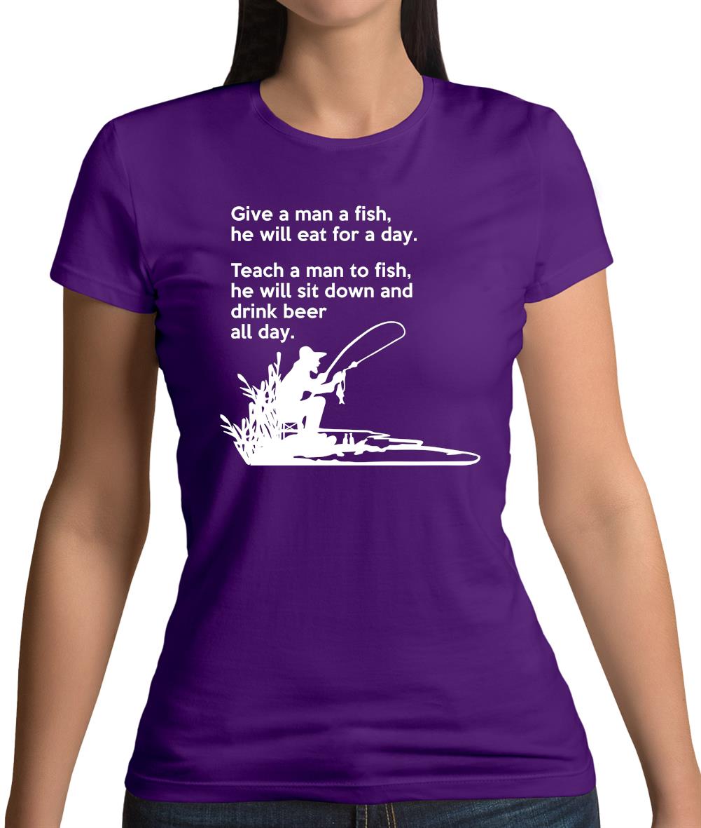 Fishing He'Ll Drink Beer All Day Womens T-Shirt Fishing He'Ll Drink Beer All Day Womens T-Shirt