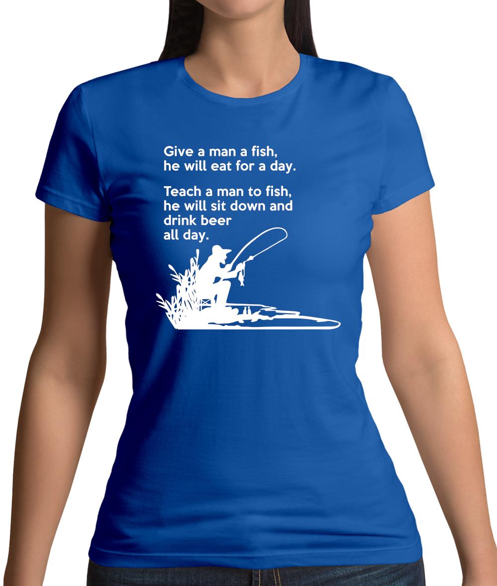 Fishing He'Ll Drink Beer All Day Womens T-Shirt Fishing He'Ll Drink Beer All Day Womens T-Shirt