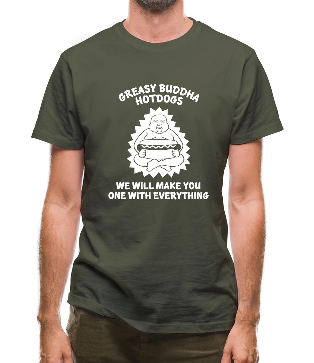 Greasy Buddha Hotdogs Mens T-Shirt Greasy Buddha Hotdogs Mens T-Shirt