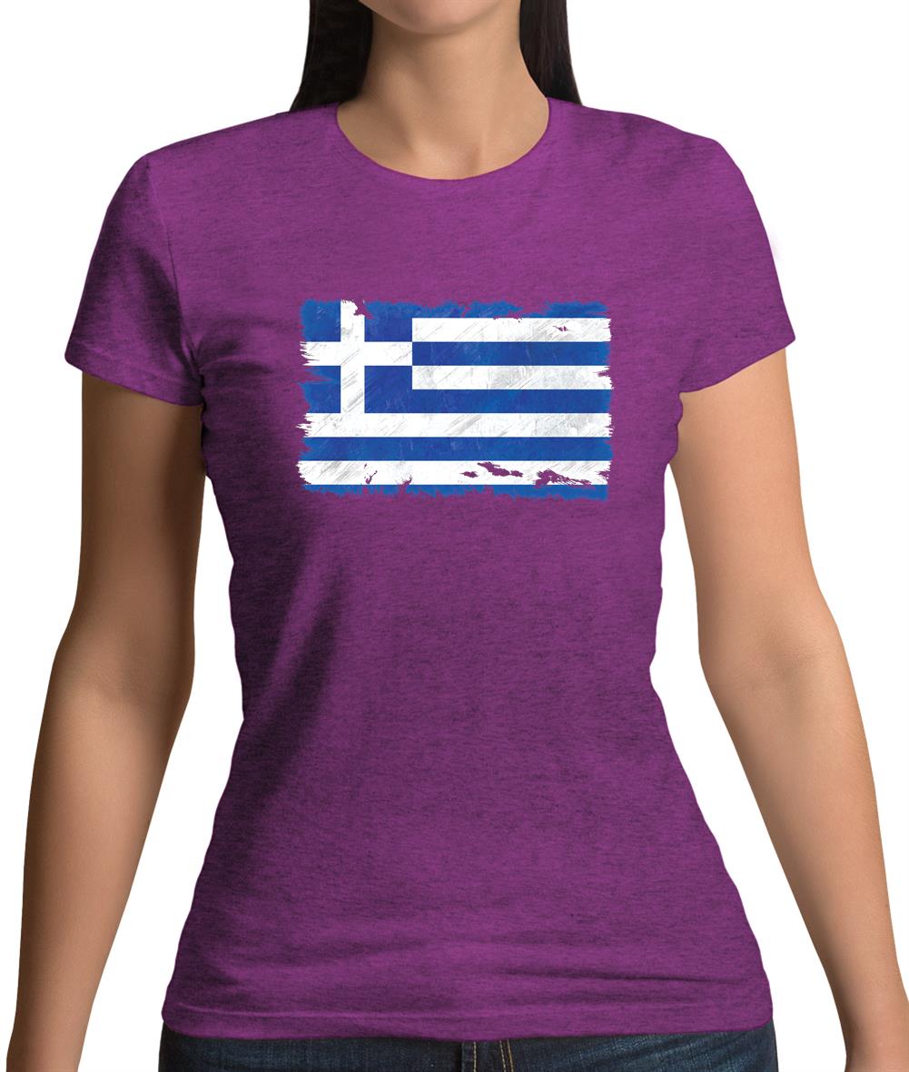 Greece Grunge Style Flag Womens T-Shirt Greece Grunge Style Flag Womens T-Shirt