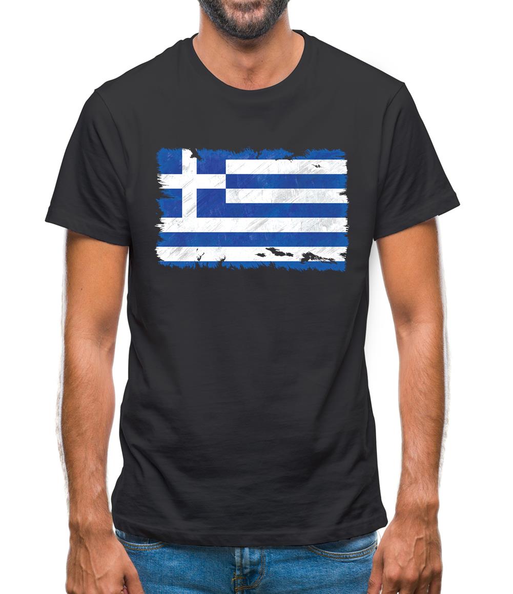 Greece Grunge Style Flag Mens T-Shirt Greece Grunge Style Flag Mens T-Shirt