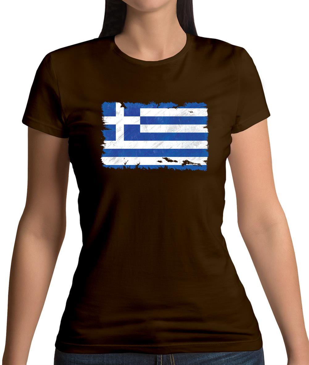 Greece Grunge Style Flag Womens T-Shirt Greece Grunge Style Flag Womens T-Shirt