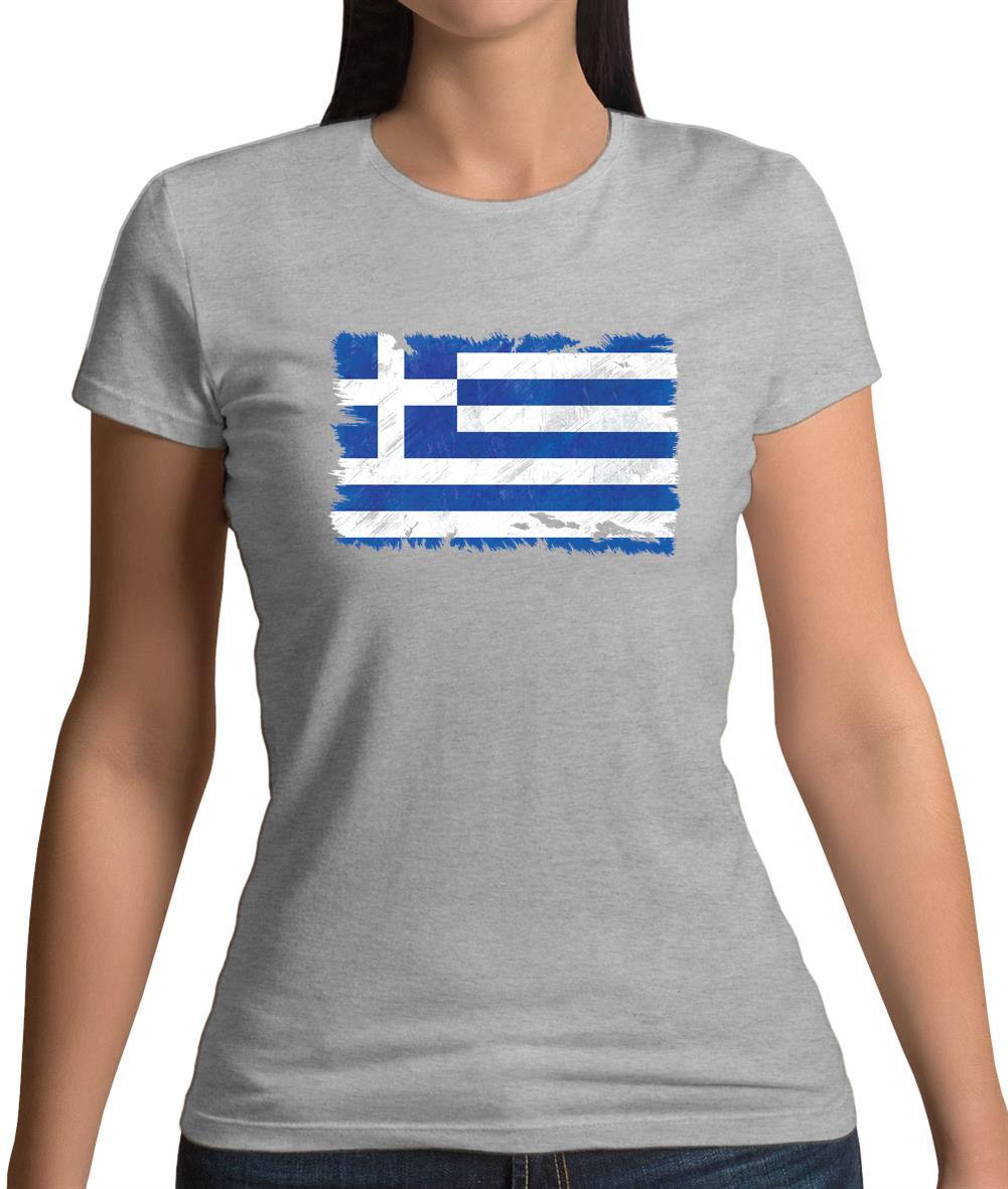 Greece Grunge Style Flag Womens T-Shirt Greece Grunge Style Flag Womens T-Shirt