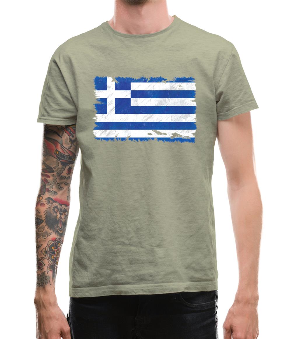 Greece Grunge Style Flag Mens T-Shirt Greece Grunge Style Flag Mens T-Shirt