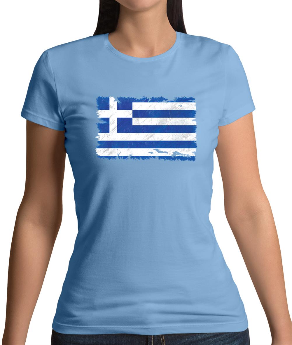 Greece Grunge Style Flag Womens T-Shirt Greece Grunge Style Flag Womens T-Shirt