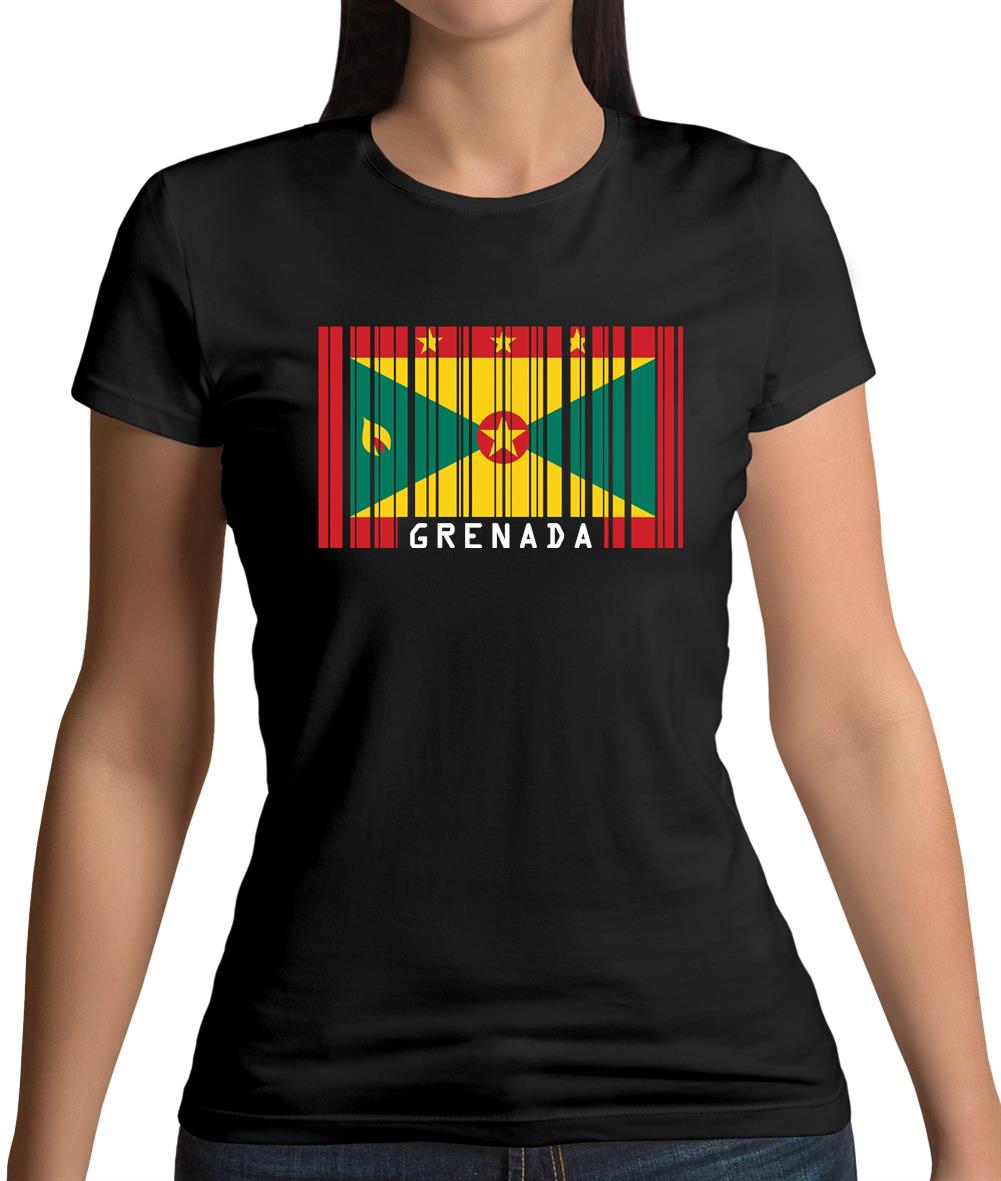 Grenada Barcode Style Flag Womens T-Shirt Grenada Barcode Style Flag Womens T-Shirt