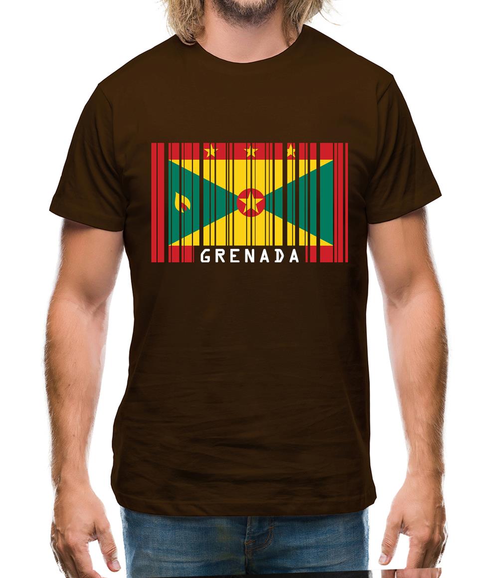 Grenada Barcode Style Flag Mens T-Shirt Grenada Barcode Style Flag Mens T-Shirt