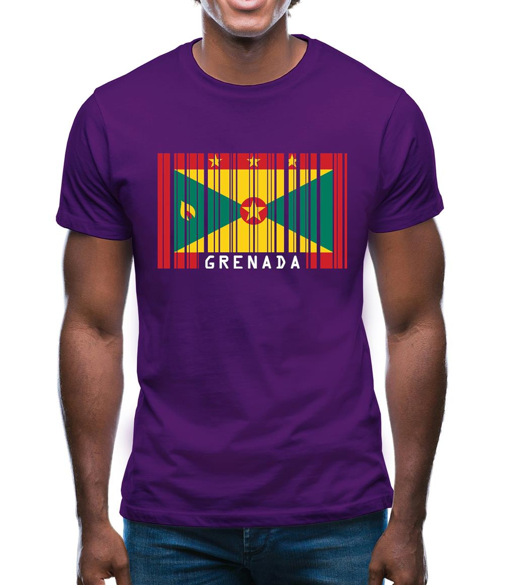 Grenada Barcode Style Flag Mens T-Shirt Grenada Barcode Style Flag Mens T-Shirt