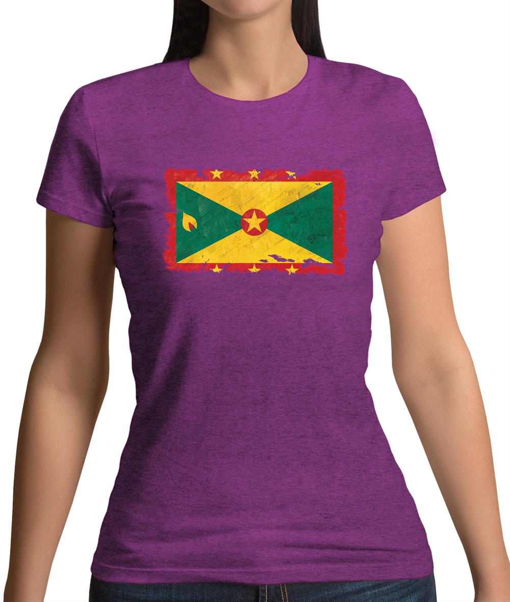Grenada Grunge Style Flag Womens T-Shirt Grenada Grunge Style Flag Womens T-Shirt