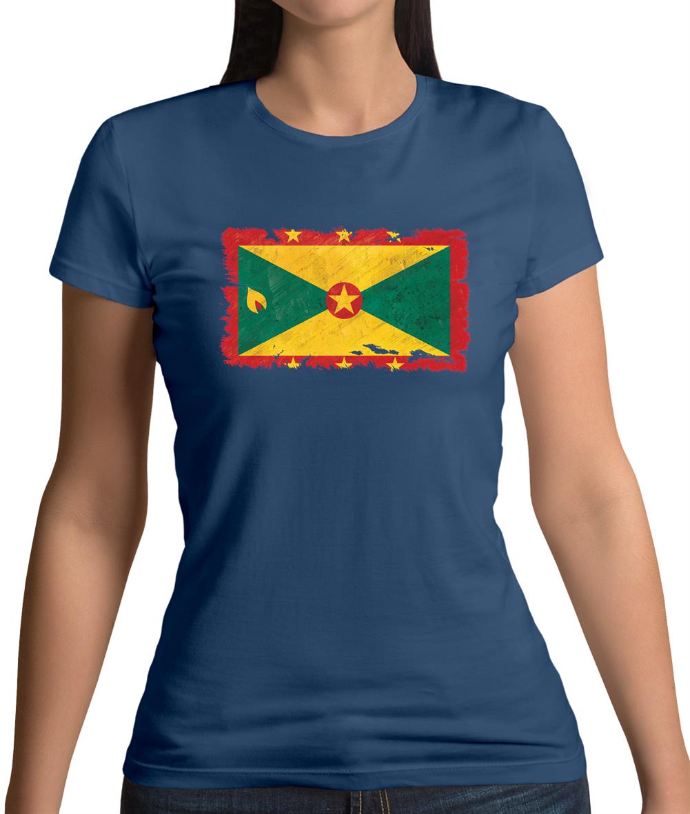 Grenada Grunge Style Flag Womens T-Shirt Grenada Grunge Style Flag Womens T-Shirt