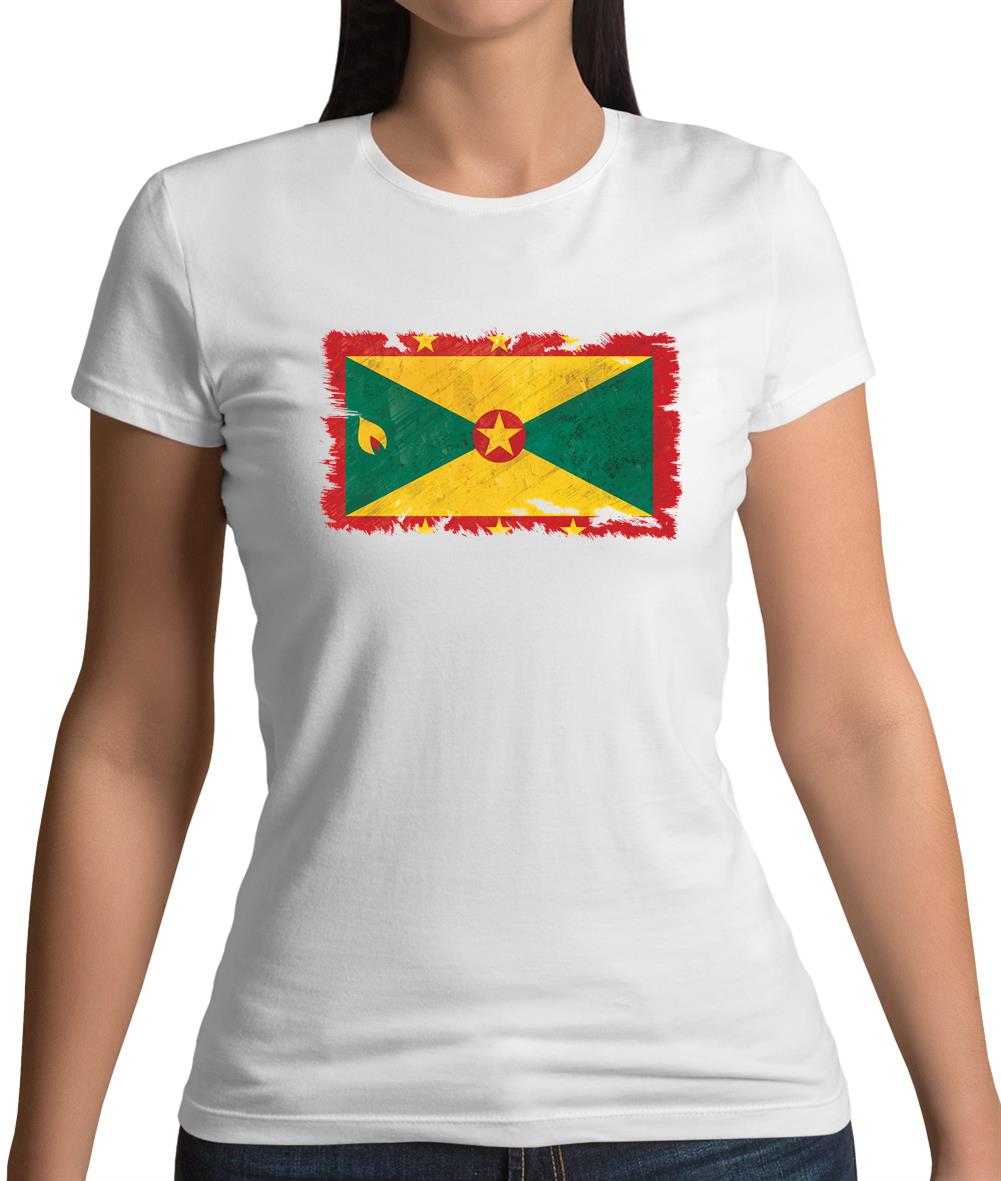Grenada Grunge Style Flag Womens T-Shirt Grenada Grunge Style Flag Womens T-Shirt
