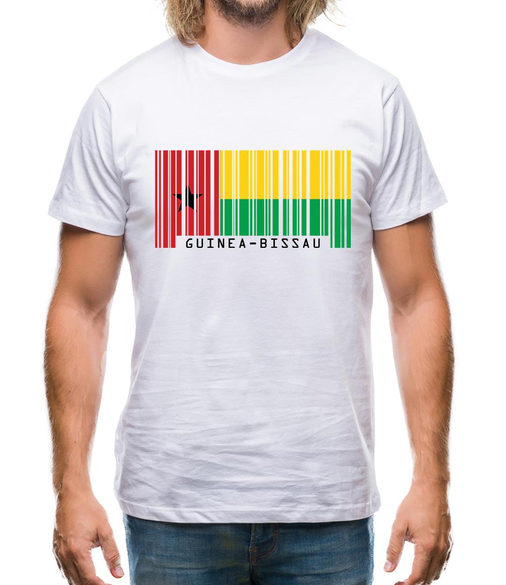 Guinea-Bissau Barcode Style Flag Mens T-Shirt Guinea-Bissau Barcode Style Flag Mens T-Shirt
