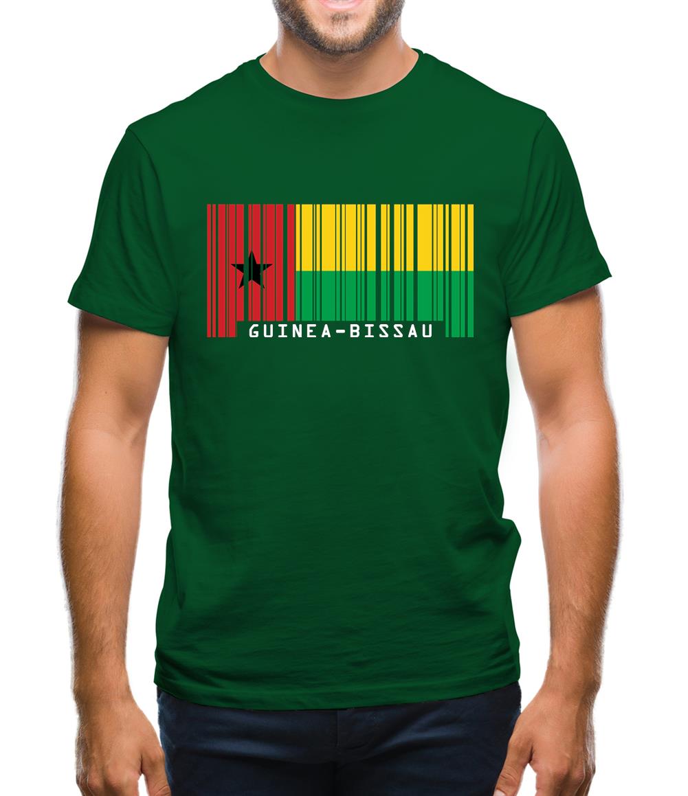 Guinea-Bissau Barcode Style Flag Mens T-Shirt Guinea-Bissau Barcode Style Flag Mens T-Shirt