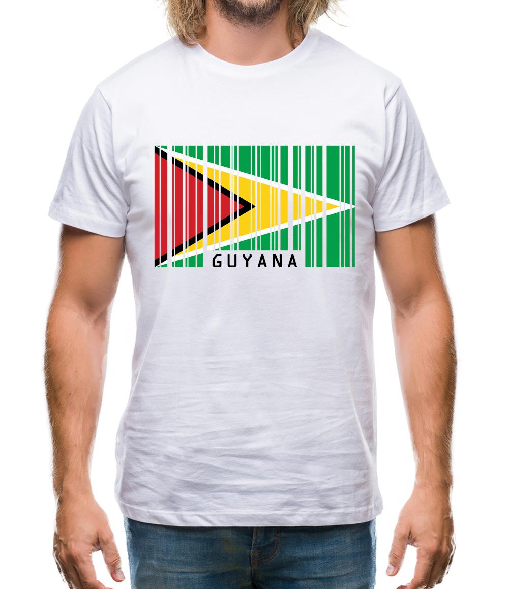 Guyana Barcode Style Flag Mens T-Shirt Guyana Barcode Style Flag Mens T-Shirt