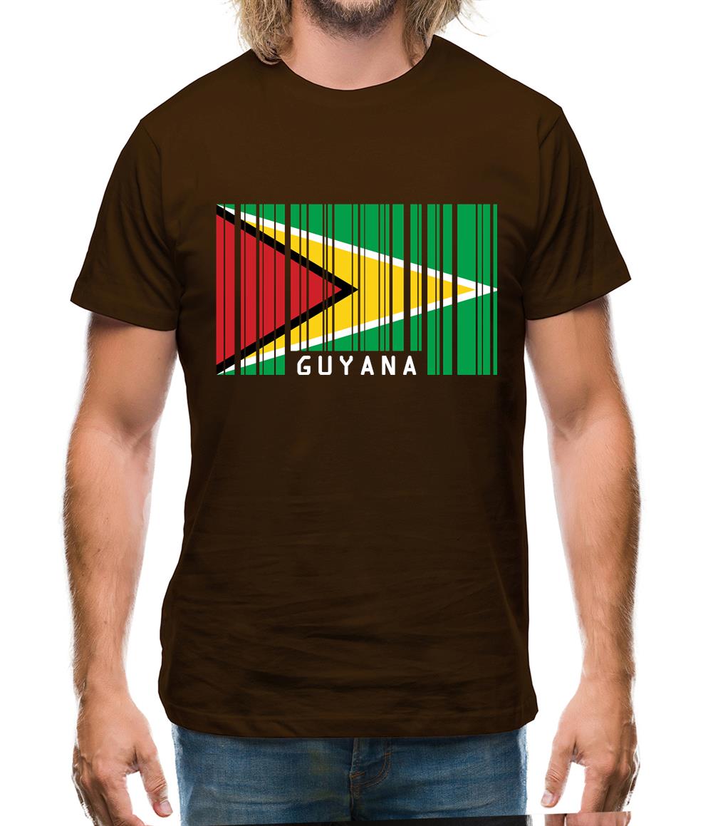 Guyana Barcode Style Flag Mens T-Shirt Guyana Barcode Style Flag Mens T-Shirt