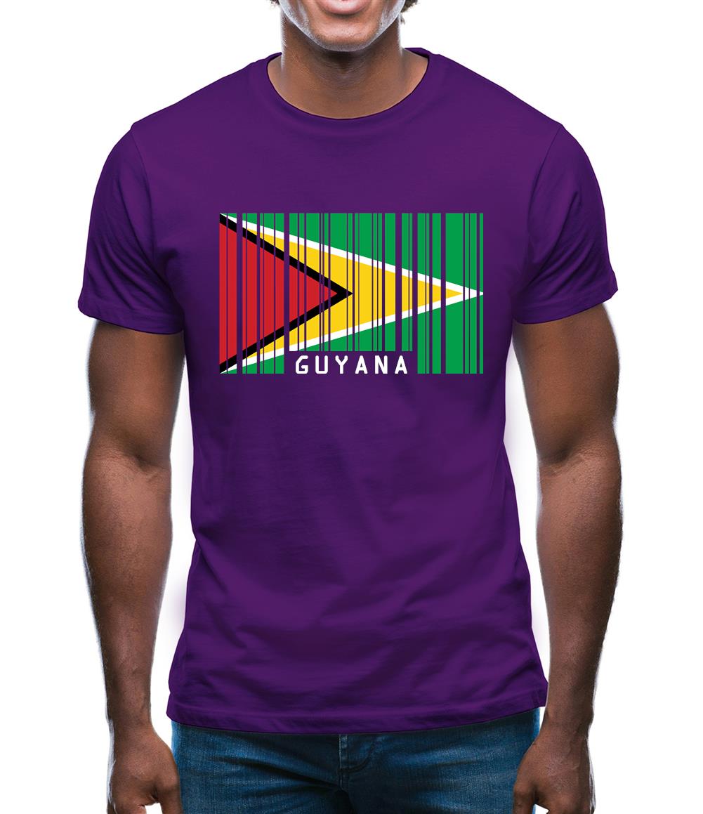 Guyana Barcode Style Flag Mens T-Shirt Guyana Barcode Style Flag Mens T-Shirt