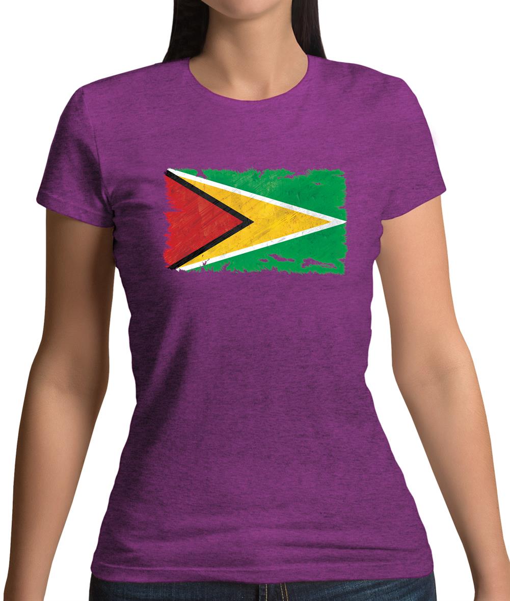 Guyana Grunge Style Flag Womens T-Shirt Guyana Grunge Style Flag Womens T-Shirt
