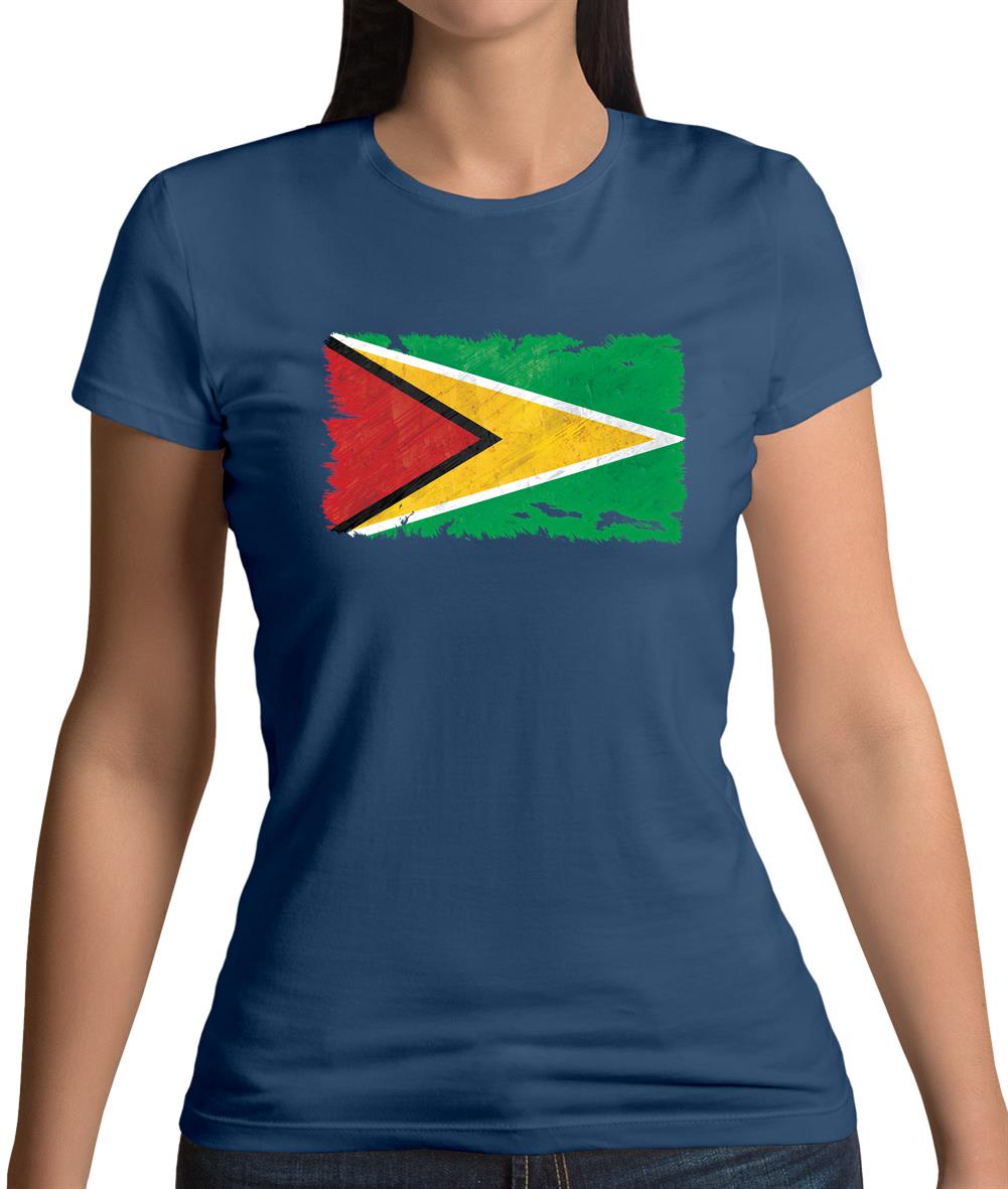 Guyana Grunge Style Flag Womens T-Shirt Guyana Grunge Style Flag Womens T-Shirt