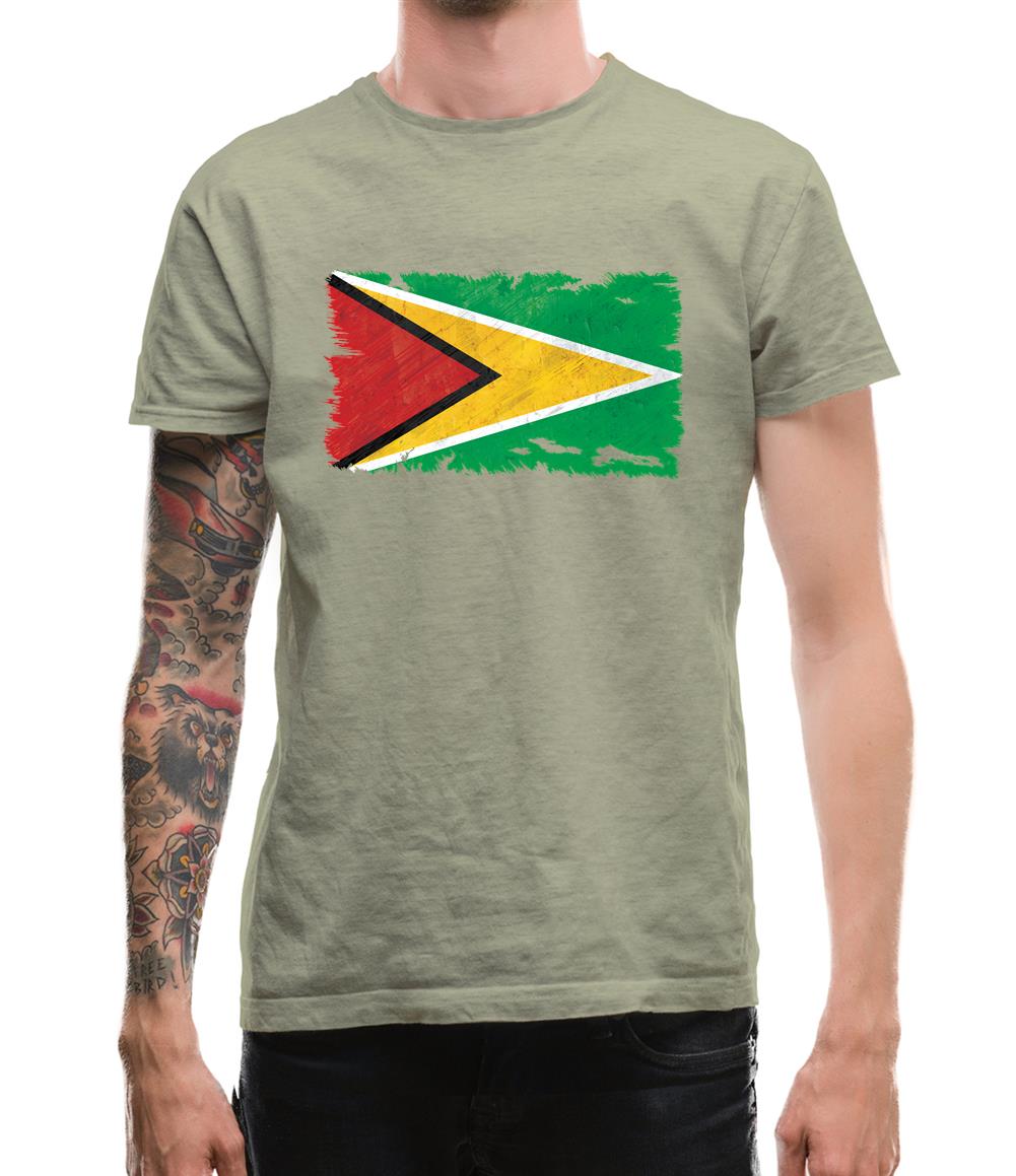 Guyana Grunge Style Flag Mens T-Shirt Guyana Grunge Style Flag Mens T-Shirt