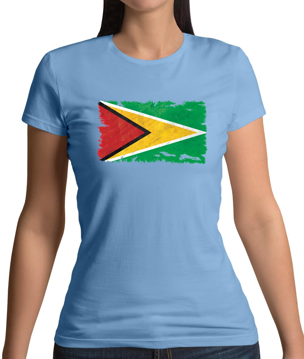 Guyana Grunge Style Flag Womens T-Shirt Guyana Grunge Style Flag Womens T-Shirt