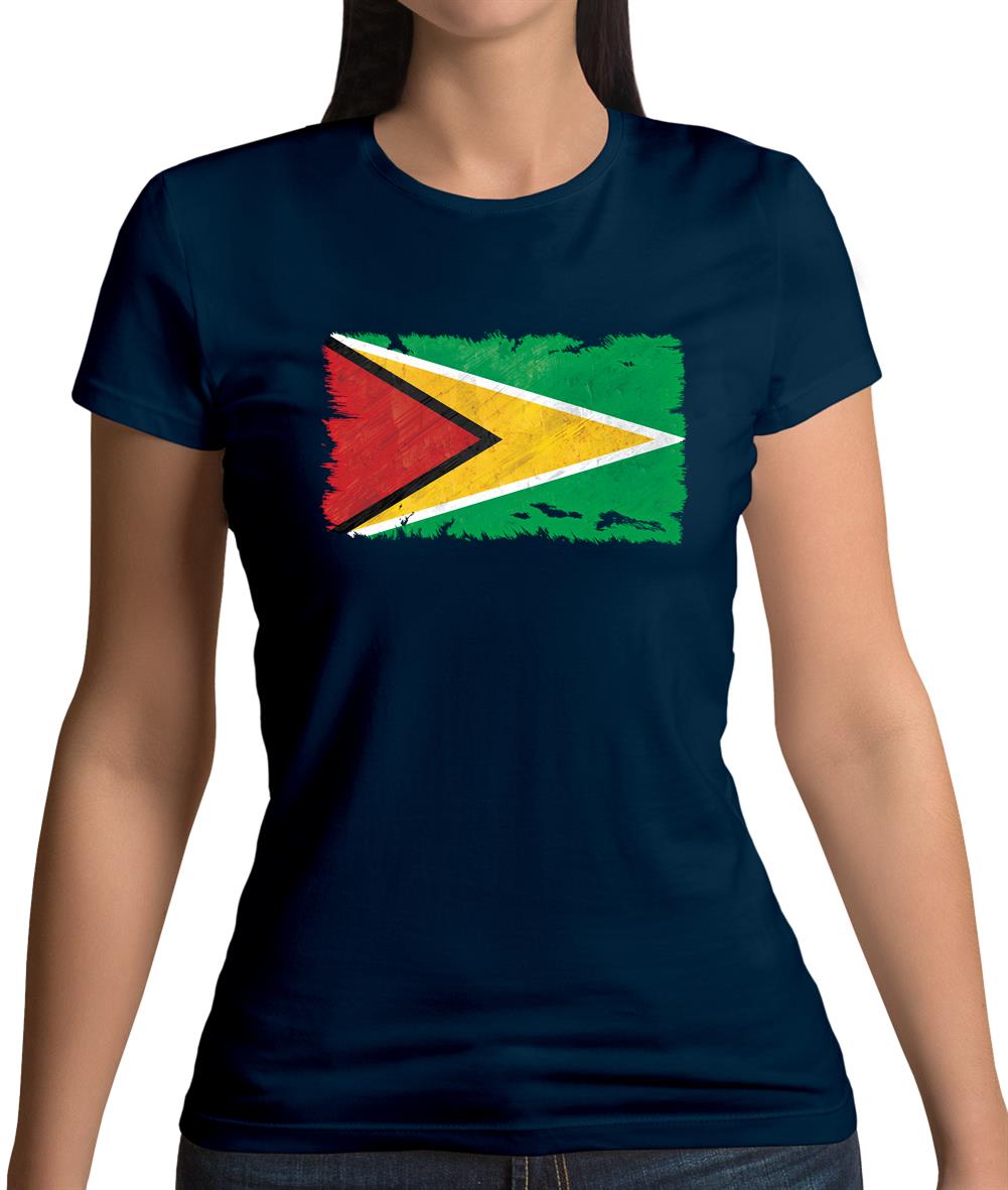 Guyana Grunge Style Flag Womens T-Shirt Guyana Grunge Style Flag Womens T-Shirt