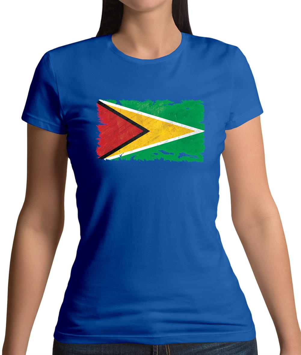Guyana Grunge Style Flag Womens T-Shirt Guyana Grunge Style Flag Womens T-Shirt