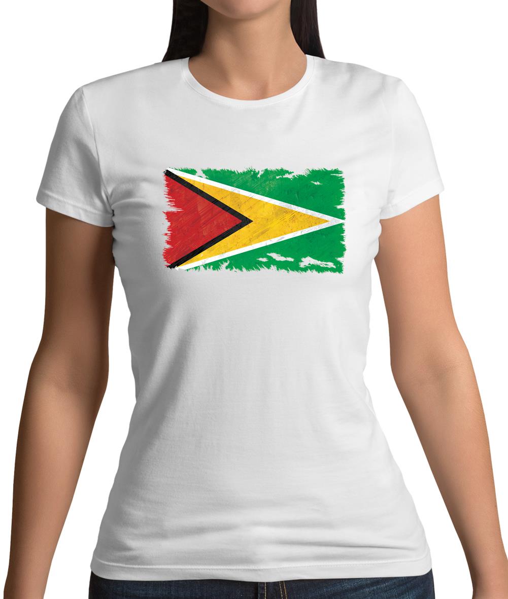 Guyana Grunge Style Flag Womens T-Shirt Guyana Grunge Style Flag Womens T-Shirt