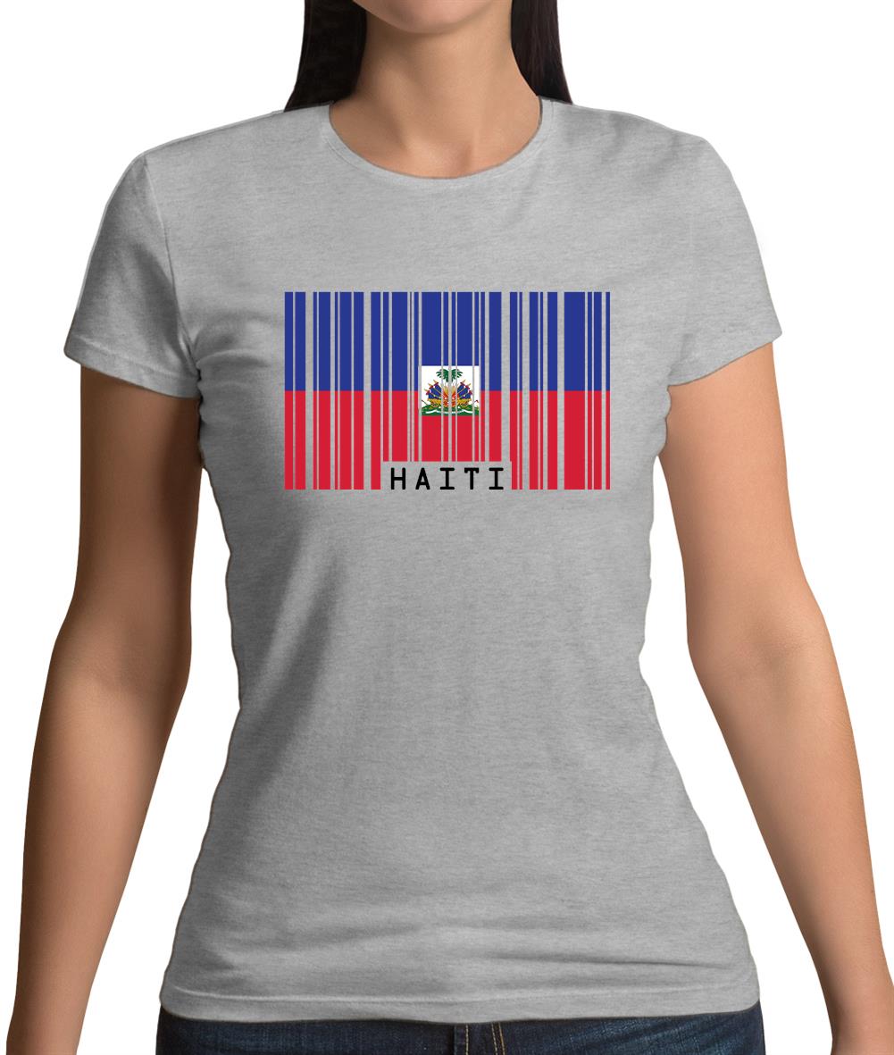Haiti Barcode Style Flag Womens T-Shirt Haiti Barcode Style Flag Womens T-Shirt