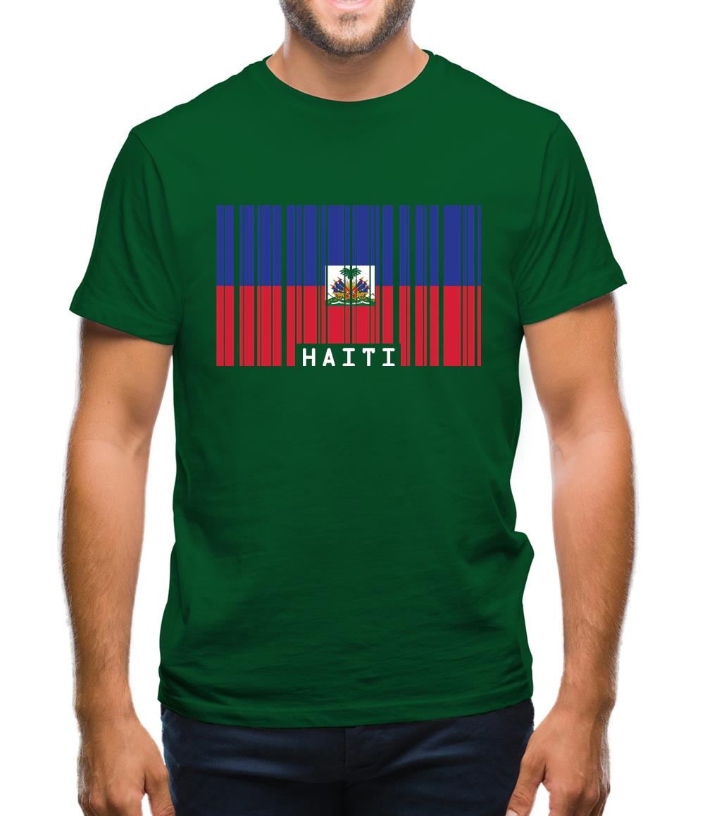 Haiti Barcode Style Flag Mens T-Shirt Haiti Barcode Style Flag Mens T-Shirt