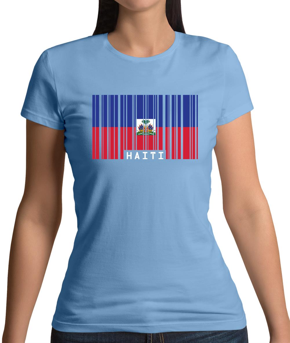 Haiti Barcode Style Flag Womens T-Shirt Haiti Barcode Style Flag Womens T-Shirt