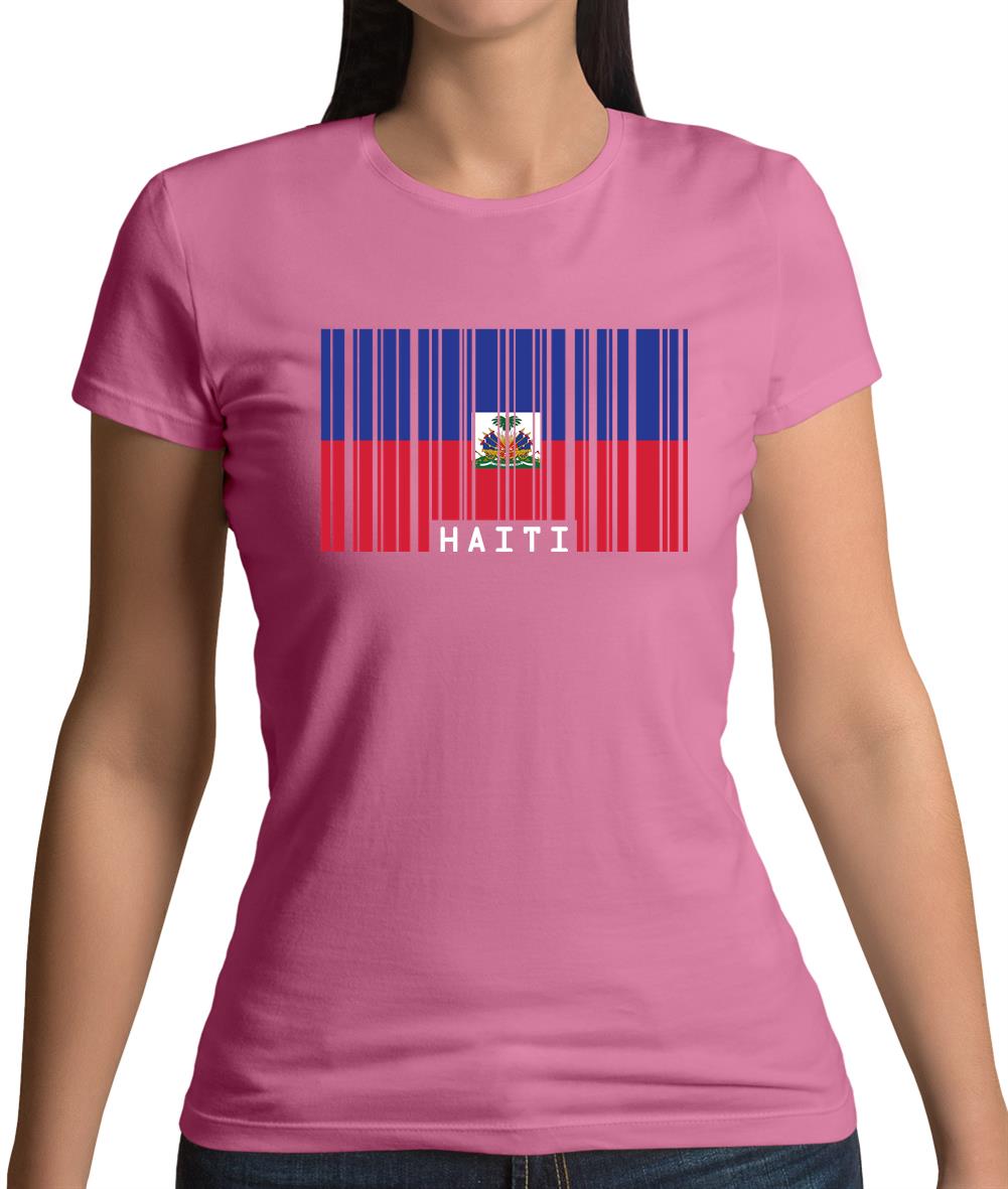 Haiti Barcode Style Flag Womens T-Shirt Haiti Barcode Style Flag Womens T-Shirt