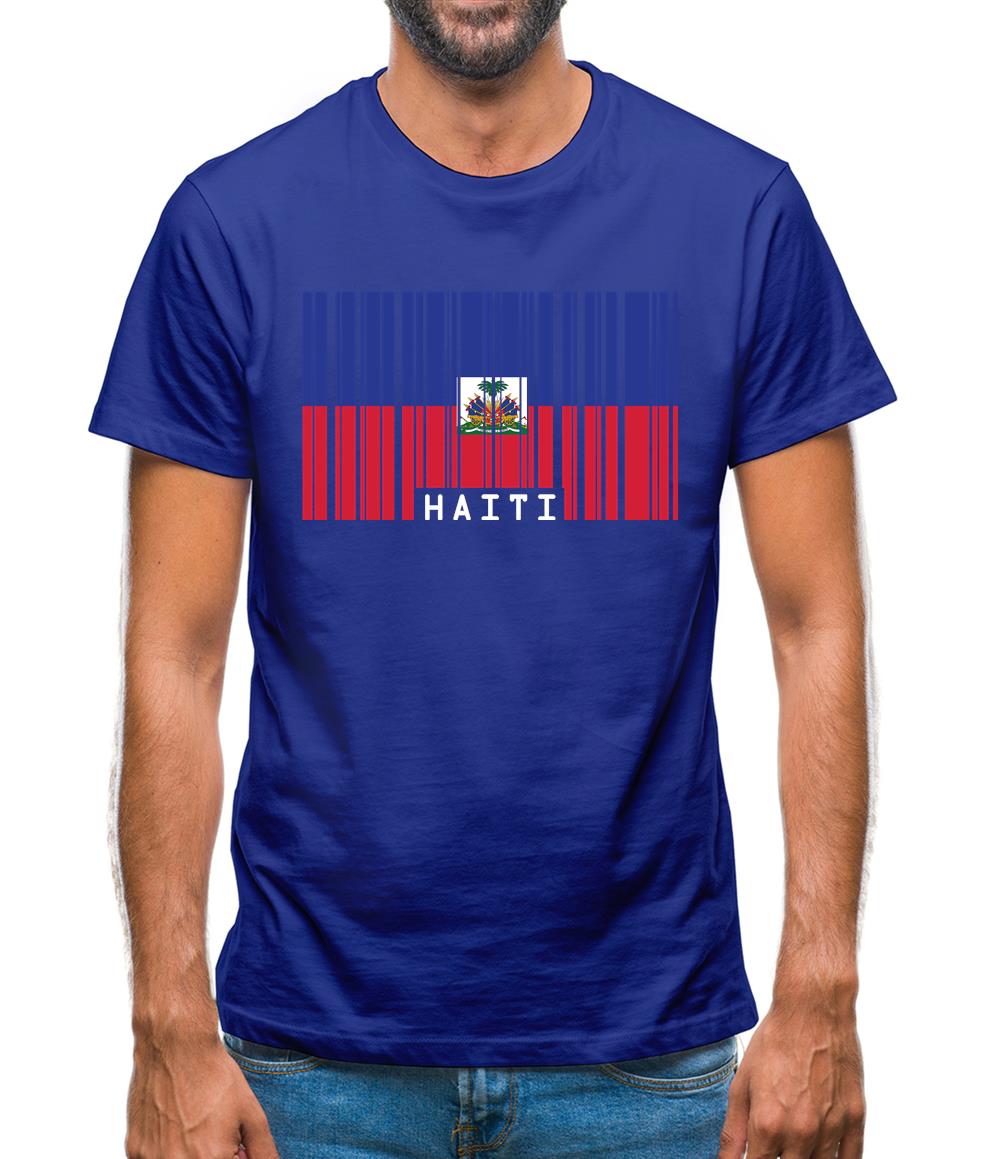 Haiti Barcode Style Flag Mens T-Shirt Haiti Barcode Style Flag Mens T-Shirt