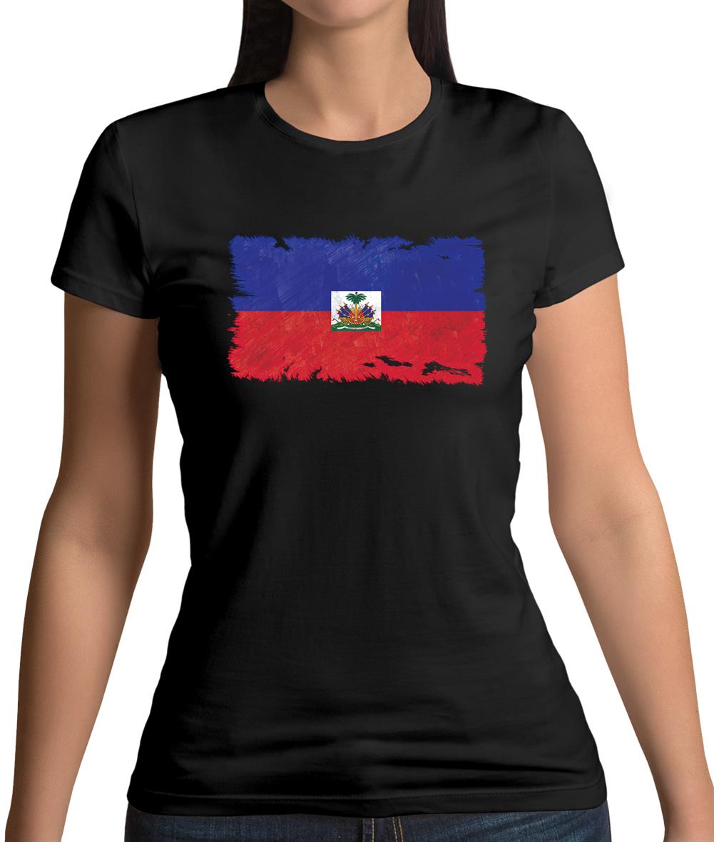 Haiti Grunge Style Flag Womens T-Shirt Haiti Grunge Style Flag Womens T-Shirt
