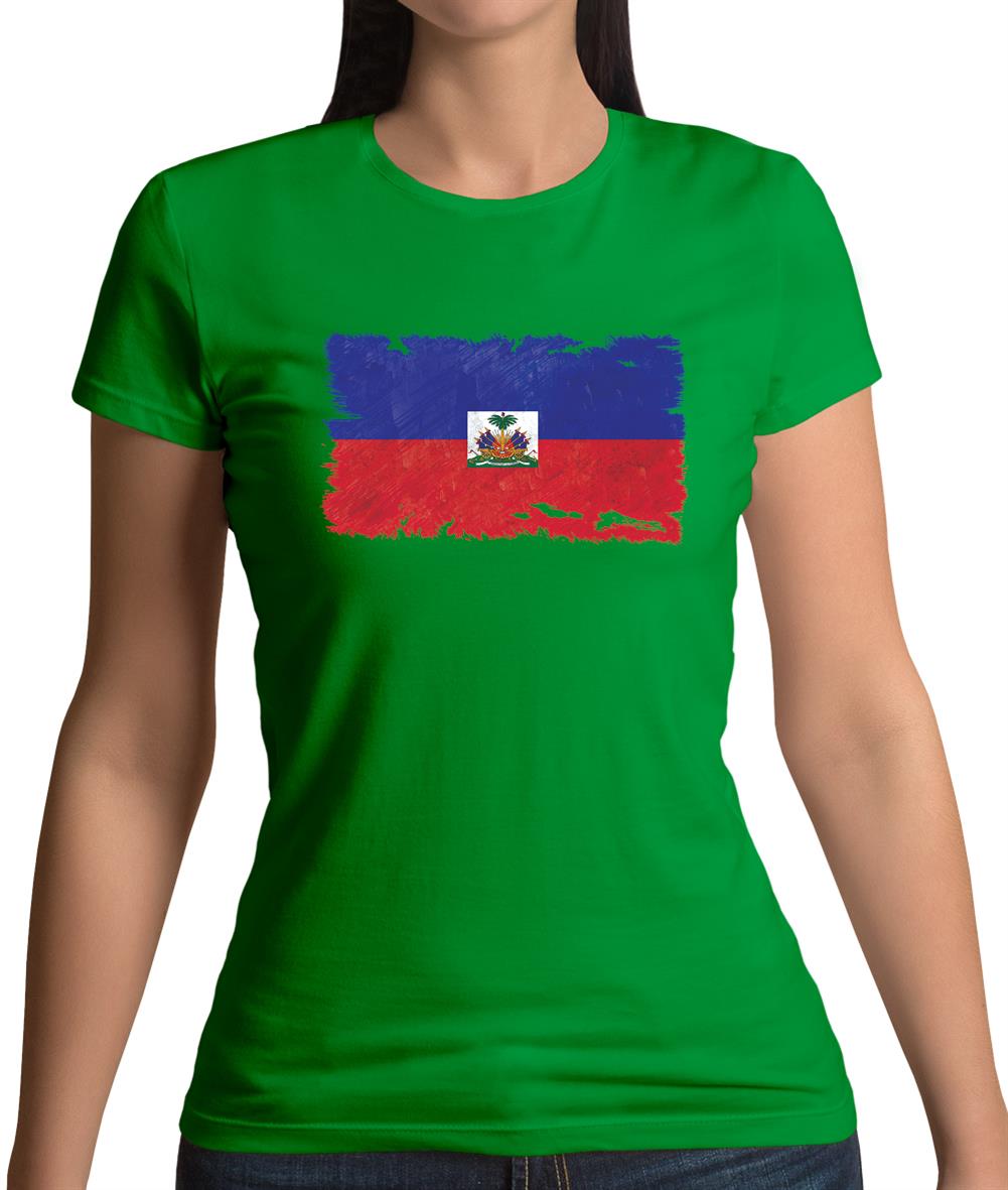 Haiti Grunge Style Flag Womens T-Shirt Haiti Grunge Style Flag Womens T-Shirt