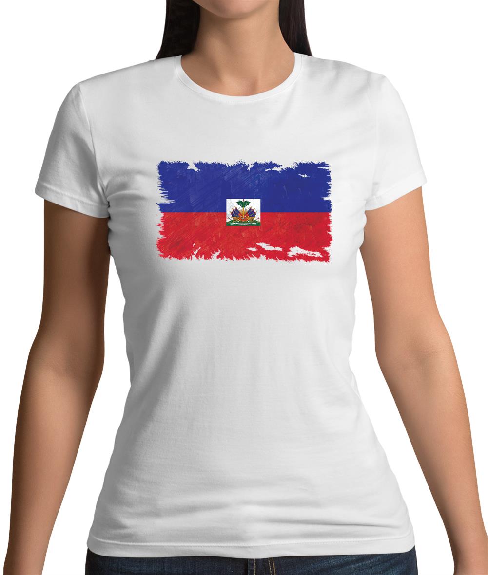 Haiti Grunge Style Flag Womens T-Shirt Haiti Grunge Style Flag Womens T-Shirt
